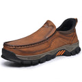 Mens Slip On Casual Outdoor Leather Walking Hiking Shoes V3672/V3673